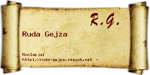 Ruda Gejza névjegykártya